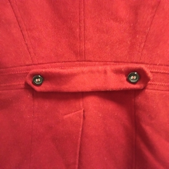 Calvin Klein Women's Size Double Breasted 100% Wool Red Peacoat (Size 14 - Picture 14 of 15